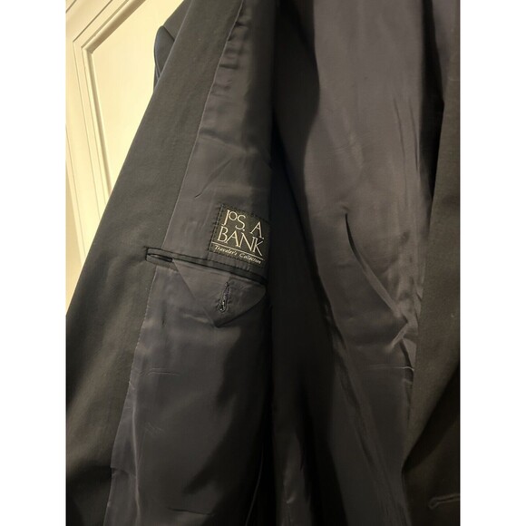 Jos. A. Bank SZ 44L Men’s Navy Blue Wool Sport coat Blazer suit jacket Traveler - Picture 6 of 8